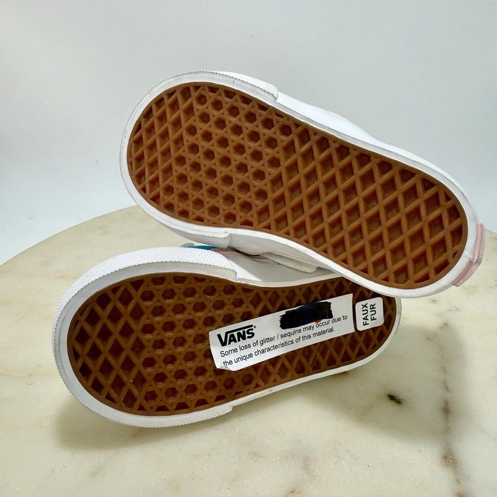 Vans Toddler Classic Slip-on Unicorn- Blue Atoll/ Iridescent , Size 4.5